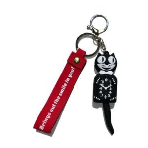 M12. Nyckelring – Kit-Cat – 3D Figur Röd Rem